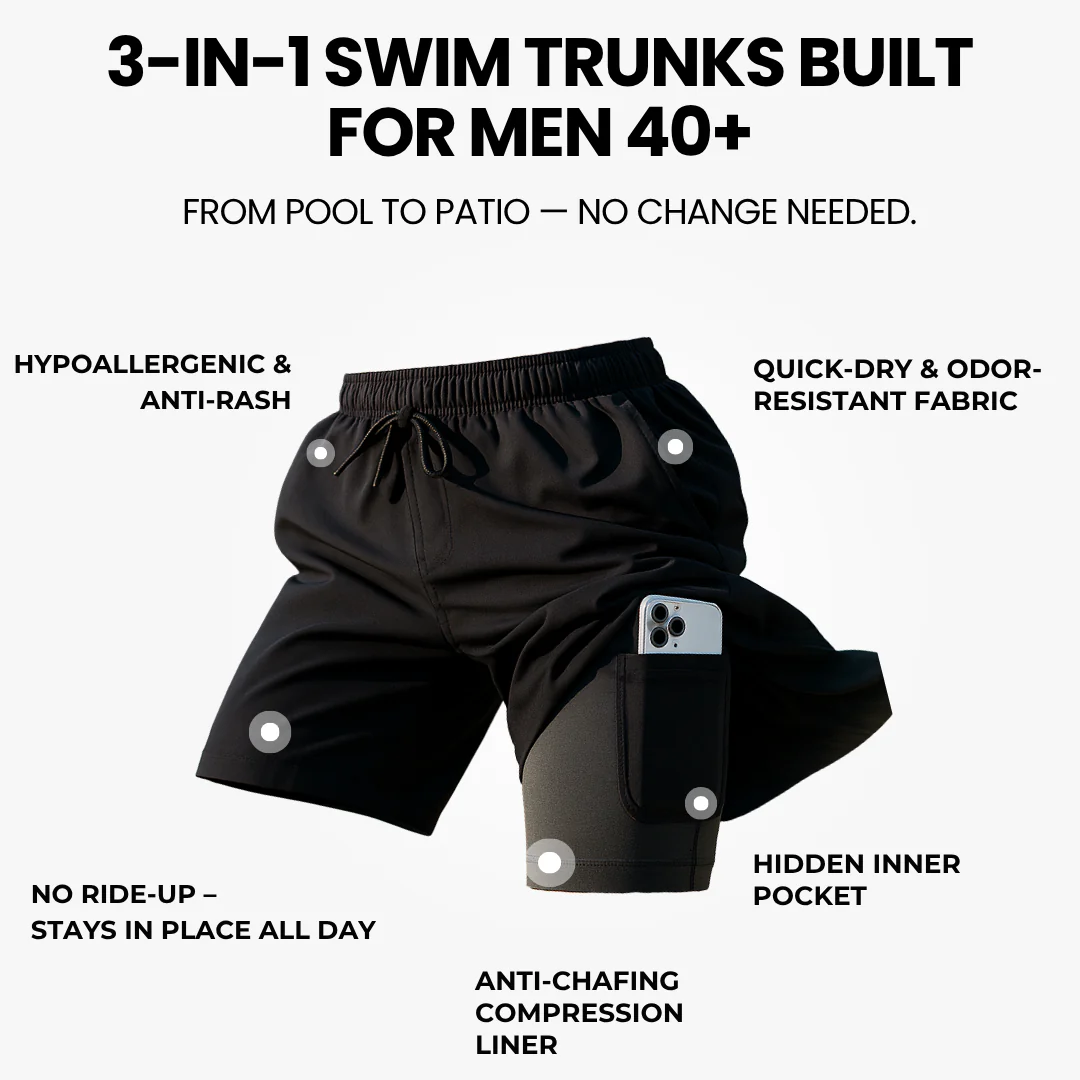 Boxhero 3-in-1 Quick-Dry Swim Trunks with Compression Liner - Image 3