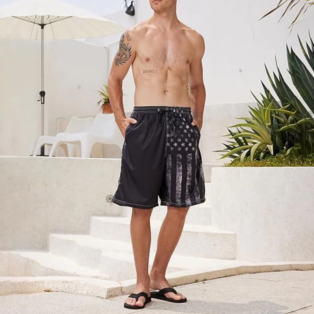 BoxHero USA Quick-Dry Swim Trunks with Built-In Liner - Image 7